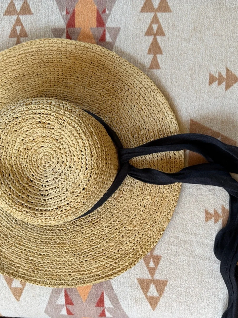 Scala Amelia Raffia Sun Hat Wide Brim with Linen Bow Coastal - Picture 4 of 4